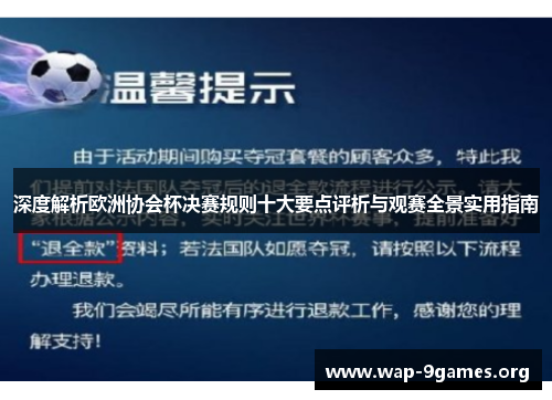深度解析欧洲协会杯决赛规则十大要点评析与观赛全景实用指南